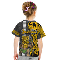 Custom Hawaii Niihau Island Kid T Shirt Hawaiian Warrior and Kakau Symbols Abstract Tattoo LT03 - Polynesian Pride