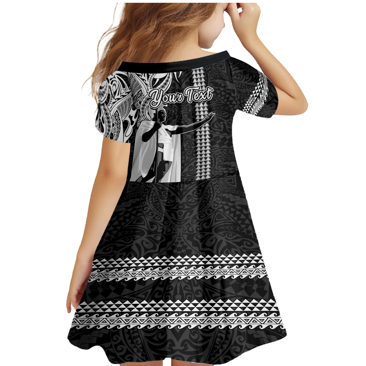 Custom Hawaii Niihau Island Family Matching Mermaid Dress and Hawaiian Shirt Hawaiian King and Kakau Symbols Abstract Shoulder Tattoo LT03 - Polynesian Pride