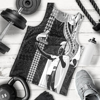 Custom Hawaii Niihau Island Men Tank Top Hawaiian King and Kakau Symbols Abstract Shoulder Tattoo LT03 Black - Polynesian Pride