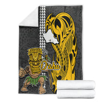 Hawaii Oahu Island Blanket Hawaiian Warrior and Kakau Symbols Abstract Tattoo LT03 - Polynesian Pride
