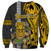 Custom Hawaii Oahu Island Sweatshirt Hawaiian Warrior and Kakau Symbols Abstract Tattoo LT03 - Polynesian Pride