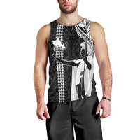 Hawaii Oahu Island Men Tank Top Hawaiian King and Kakau Symbols Abstract Shoulder Tattoo LT03 - Polynesian Pride