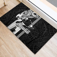 Hawaii Oahu Island Rubber Doormat Hawaiian King and Kakau Symbols Abstract Shoulder Tattoo LT03 - Polynesian Pride