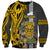 Custom Hawaii Kahoolawe Island Sweatshirt Hawaiian Warrior and Kakau Symbols Abstract Tattoo LT03 Unisex Yellow - Polynesian Pride