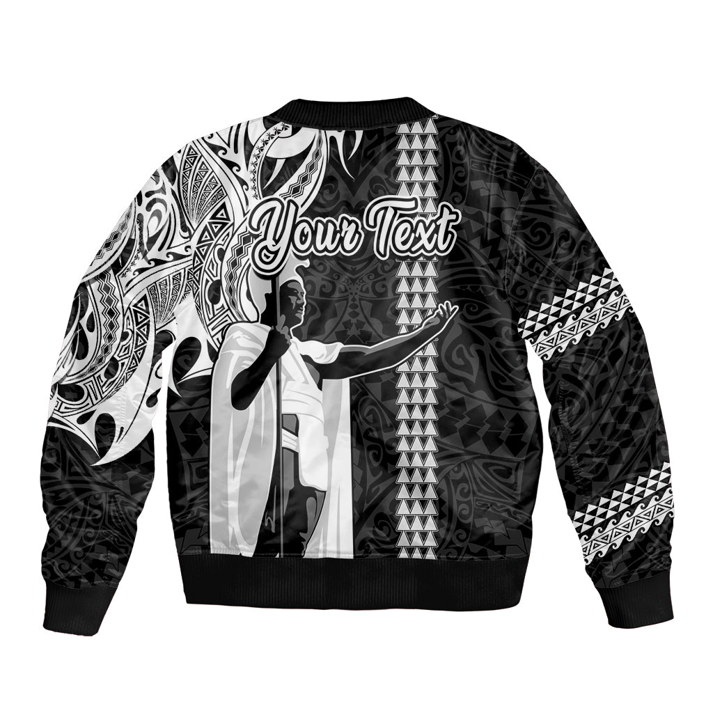 Custom Hawaii Kahoolawe Island Bomber Jacket Hawaiian King and Kakau Symbols Abstract Shoulder Tattoo LT03 - Polynesian Pride