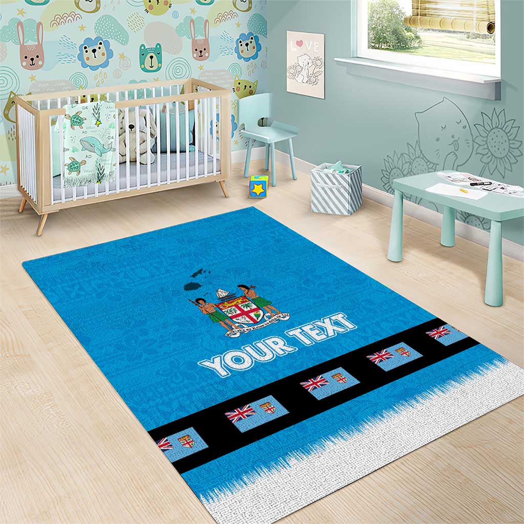 Fiji Merry Christmas Area Rug Santa Suit Style With Tapa Tribal Pattern