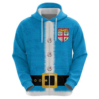 Fiji Merry Christmas Hoodie Santa Suit Style With Tapa Tribal Pattern