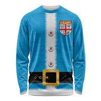 Fiji Merry Christmas Long Sleeve Shirt Santa Suit Style With Tapa Tribal Pattern