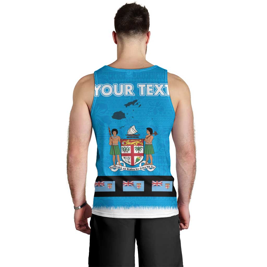 Fiji Merry Christmas Men Tank Top Santa Suit Style With Tapa Tribal Pattern