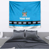 Fiji Merry Christmas Tapestry Santa Suit Style With Tapa Tribal Pattern