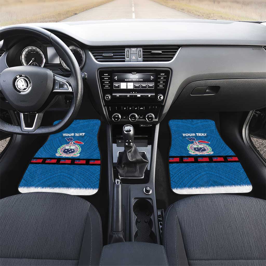 Samoa Merry Christmas Car Mats Santa Suit Style With Tatau Tattoo Pattern