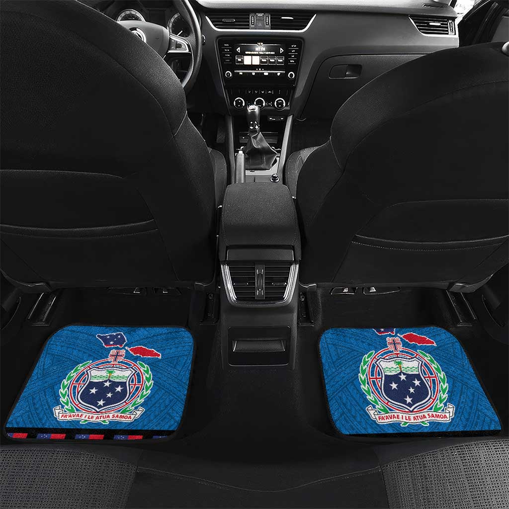 Samoa Merry Christmas Car Mats Santa Suit Style With Tatau Tattoo Pattern