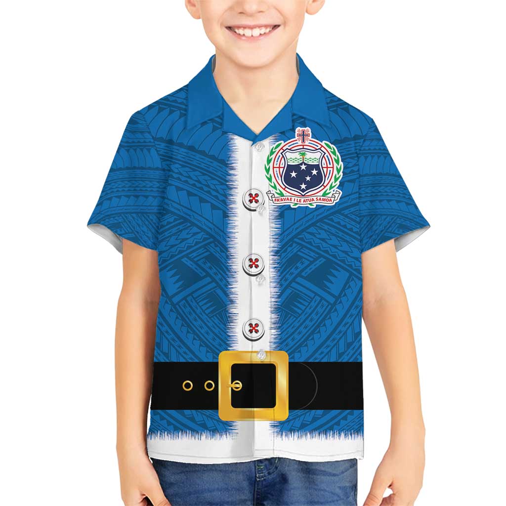 Samoa Merry Christmas Family Matching Puletasi and Hawaiian Shirt Santa Suit Style With Tatau Tattoo Pattern