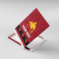 Papua New Guinea Merry Christmas Canvas Wall Art Santa Suit Style With Melanesian Pattern