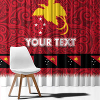 Papua New Guinea Merry Christmas Window Curtain Santa Suit Style With Melanesian Pattern