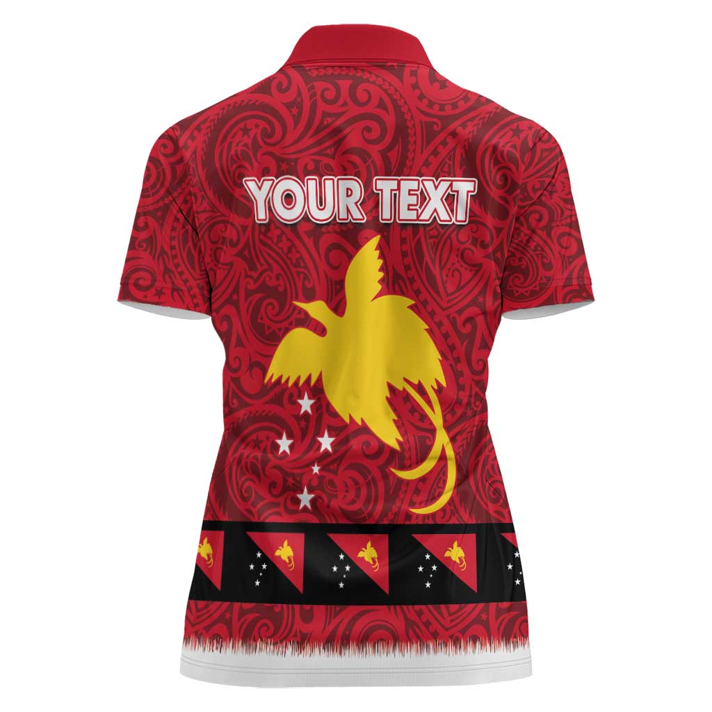 Papua New Guinea Merry Christmas Women Polo Shirt Santa Suit Style With Melanesian Pattern