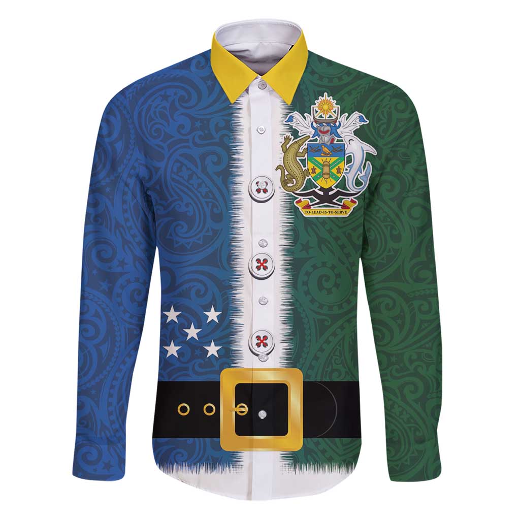 Solomon Islands Merry Christmas Family Matching Puletasi and Hawaiian Shirt Santa Suit Style With Melanesian Pattern