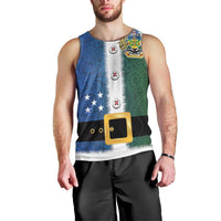 Solomon Islands Merry Christmas Men Tank Top Santa Suit Style With Melanesian Pattern