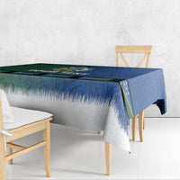 Solomon Islands Merry Christmas Tablecloth Santa Suit Style With Melanesian Pattern