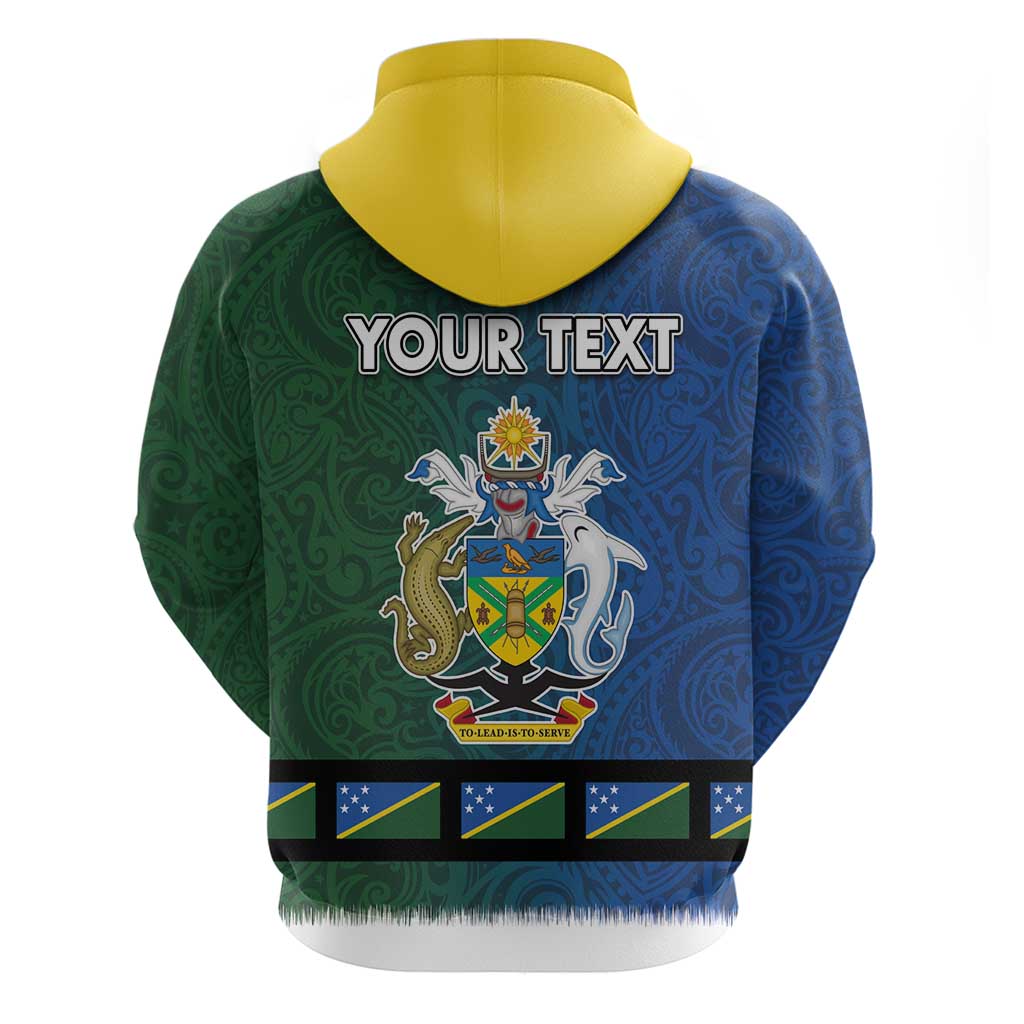 Solomon Islands Merry Christmas Zip Hoodie Santa Suit Style With Melanesian Pattern