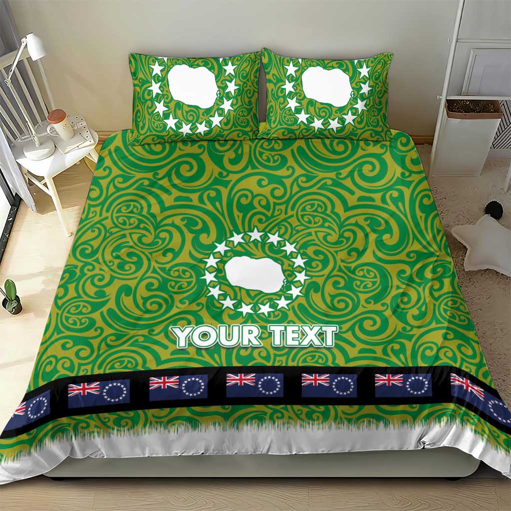 Cook Islands Merry Christmas Bedding Set Santa Suit Style With Polynesian Pattern