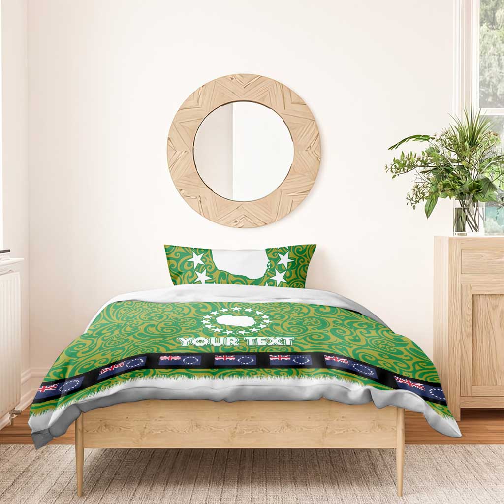 Cook Islands Merry Christmas Bedding Set Santa Suit Style With Polynesian Pattern