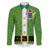 Cook Islands Merry Christmas Family Matching Tank Maxi Dress and Hawaiian Shirt Santa Suit Style With Polynesian Pattern