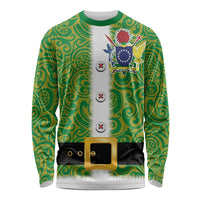 Cook Islands Merry Christmas Long Sleeve Shirt Santa Suit Style With Polynesian Pattern