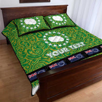 Cook Islands Merry Christmas Quilt Bed Set Santa Suit Style With Polynesian Pattern