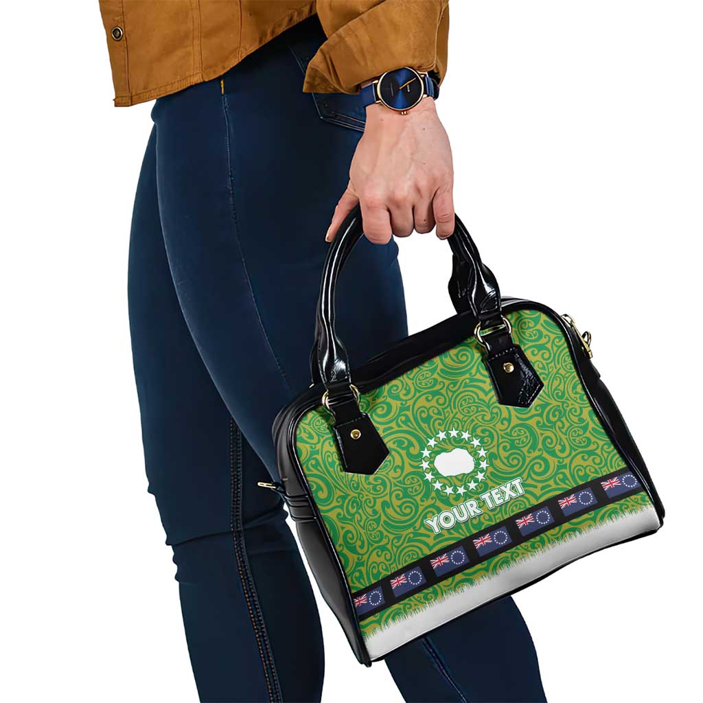 Cook Islands Merry Christmas Shoulder Handbag Santa Suit Style With Polynesian Pattern