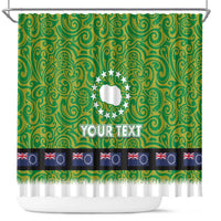 Cook Islands Merry Christmas Shower Curtain Santa Suit Style With Polynesian Pattern