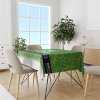 Cook Islands Merry Christmas Tablecloth Santa Suit Style With Polynesian Pattern