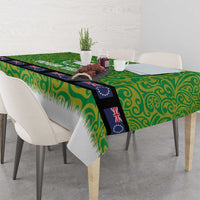 Cook Islands Merry Christmas Tablecloth Santa Suit Style With Polynesian Pattern