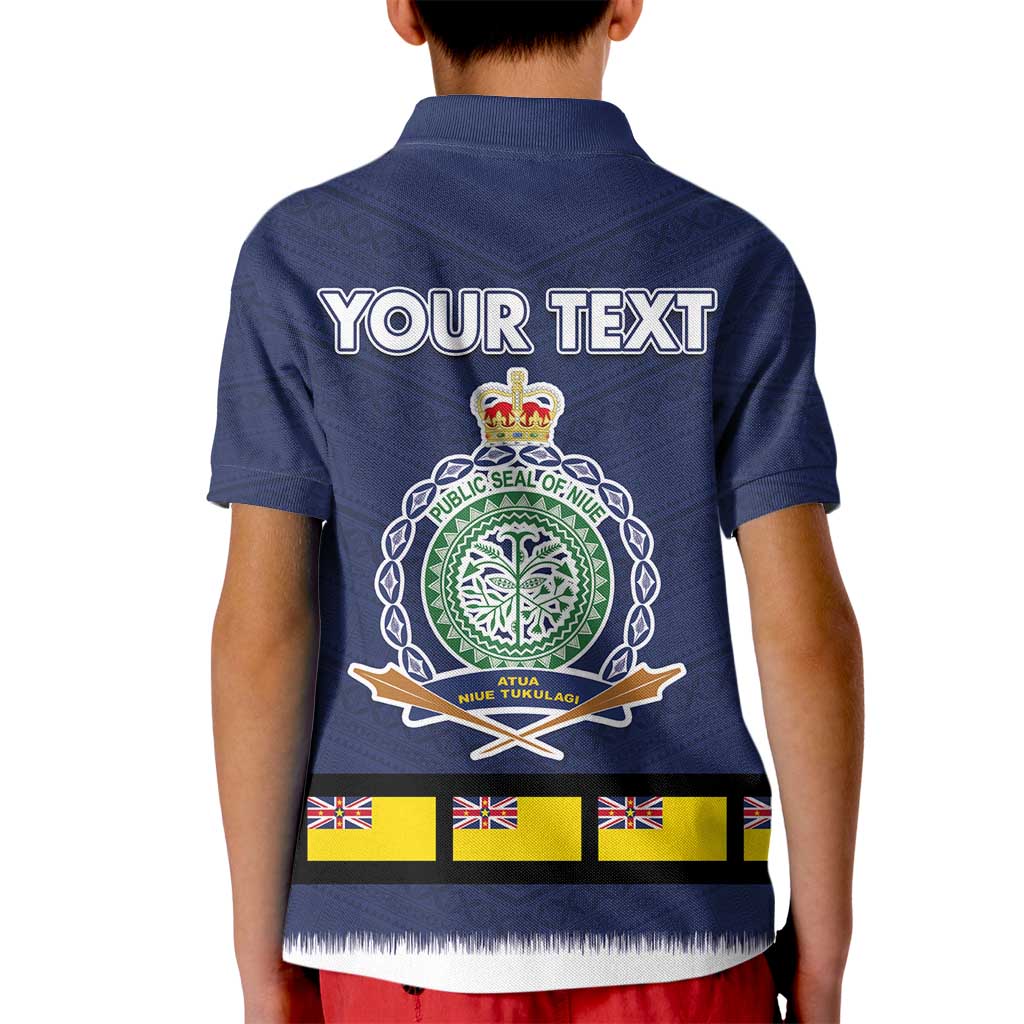 Niue Merry Christmas Kid Polo Shirt Santa Suit Style With Hiapo Pattern LT03 - Polynesian Pride
