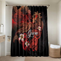 Guam Tribal Chamorro Bathroom Set Polynesian Shark with Plumeria and Sea Vibe - Polynesian Pride