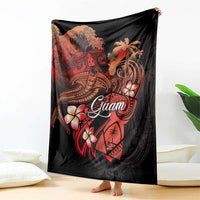 Guam Tribal Chamorro Blanket Polynesian Shark with Plumeria and Sea Vibe - Polynesian Pride