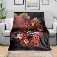 Guam Tribal Chamorro Blanket Polynesian Shark with Plumeria and Sea Vibe - Polynesian Pride