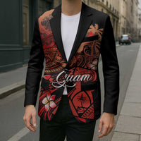 Guam Tribal Chamorro Blazer Polynesian Shark with Plumeria and Sea Vibe - Polynesian Pride