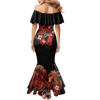 Guam Tribal Chamorro Family Matching Mermaid Dress and Hawaiian Shirt Polynesian Shark with Plumeria and Sea Vibe - Polynesian Pride