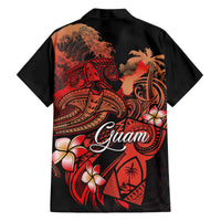 Guam Tribal Chamorro Family Matching Off The Shoulder Long Sleeve Dress and Hawaiian Shirt Polynesian Shark with Plumeria and Sea Vibe - Polynesian Pride