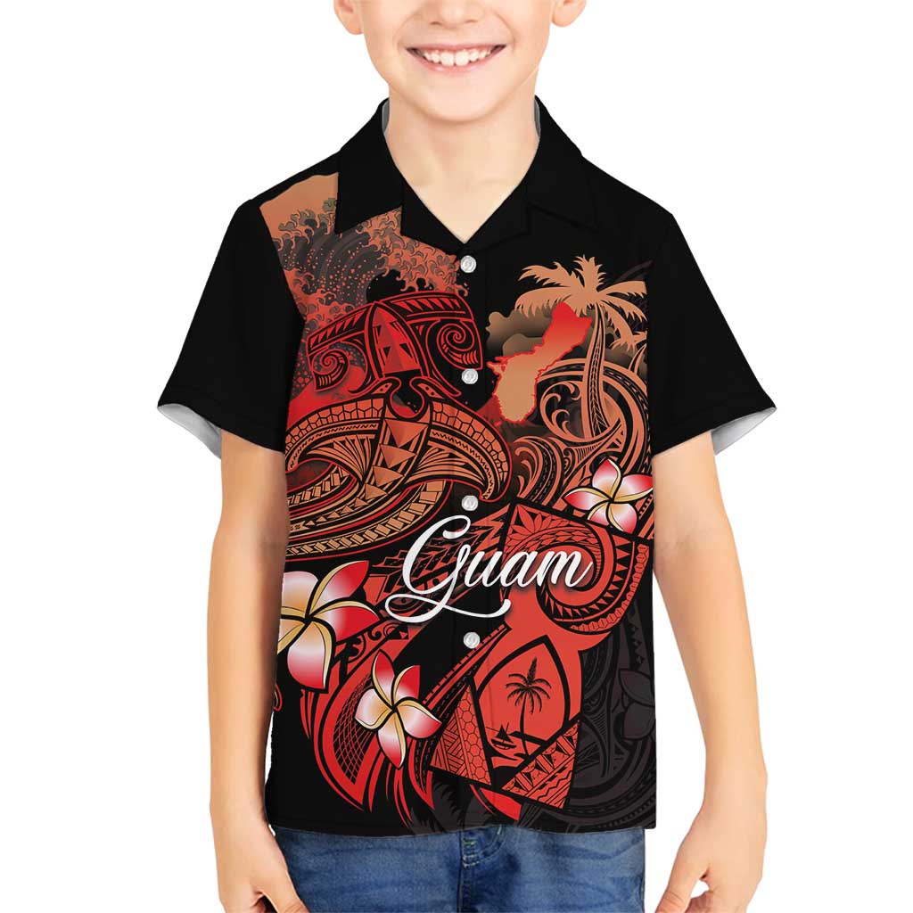 Guam Tribal Chamorro Family Matching Summer Maxi Dress and Hawaiian Shirt Polynesian Shark with Plumeria and Sea Vibe - Polynesian Pride