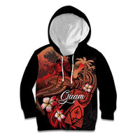 Guam Tribal Chamorro Kid Hoodie Polynesian Shark with Plumeria and Sea Vibe - Polynesian Pride