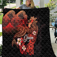 Guam Tribal Chamorro Quilt Polynesian Shark with Plumeria and Sea Vibe - Polynesian Pride