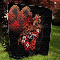 Guam Tribal Chamorro Quilt Polynesian Shark with Plumeria and Sea Vibe - Polynesian Pride