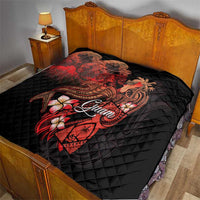 Guam Tribal Chamorro Quilt Polynesian Shark with Plumeria and Sea Vibe - Polynesian Pride