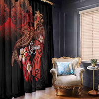 Guam Tribal Chamorro Window Curtain Polynesian Shark with Plumeria and Sea Vibe - Polynesian Pride