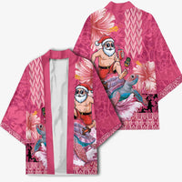 Hawaii Mele Kalikimaka Kimono Funny Santa with Tribal Tattoos Kakau Pink Color - Polynesian Pride