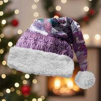 Hawaii Mele Kalikimaka Christmas Santa Hat Funny Santa with Tribal Tattoos Kakau Purple Color - Polynesian Pride