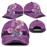Hawaii Mele Kalikimaka Classic Cap Funny Santa with Tribal Tattoos Kakau Purple Color - Polynesian Pride