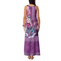 Hawaii Mele Kalikimaka Family Matching Tank Maxi Dress and Hawaiian Shirt Funny Santa with Tribal Tattoos Kakau Purple Color LT03 - Polynesian Pride